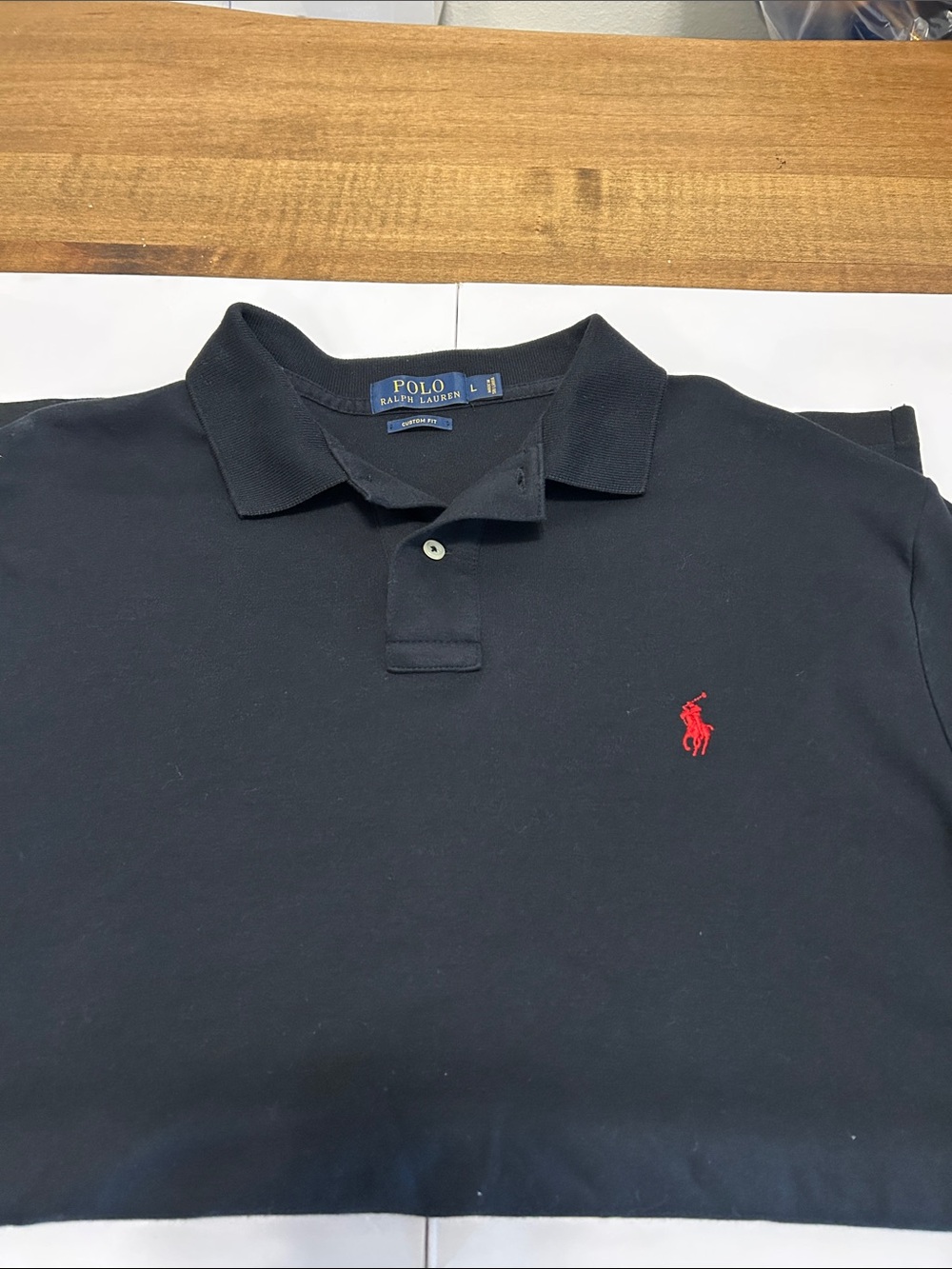 Polo by Ralph Lauren Black Polo Shirt with Red Pony Logo